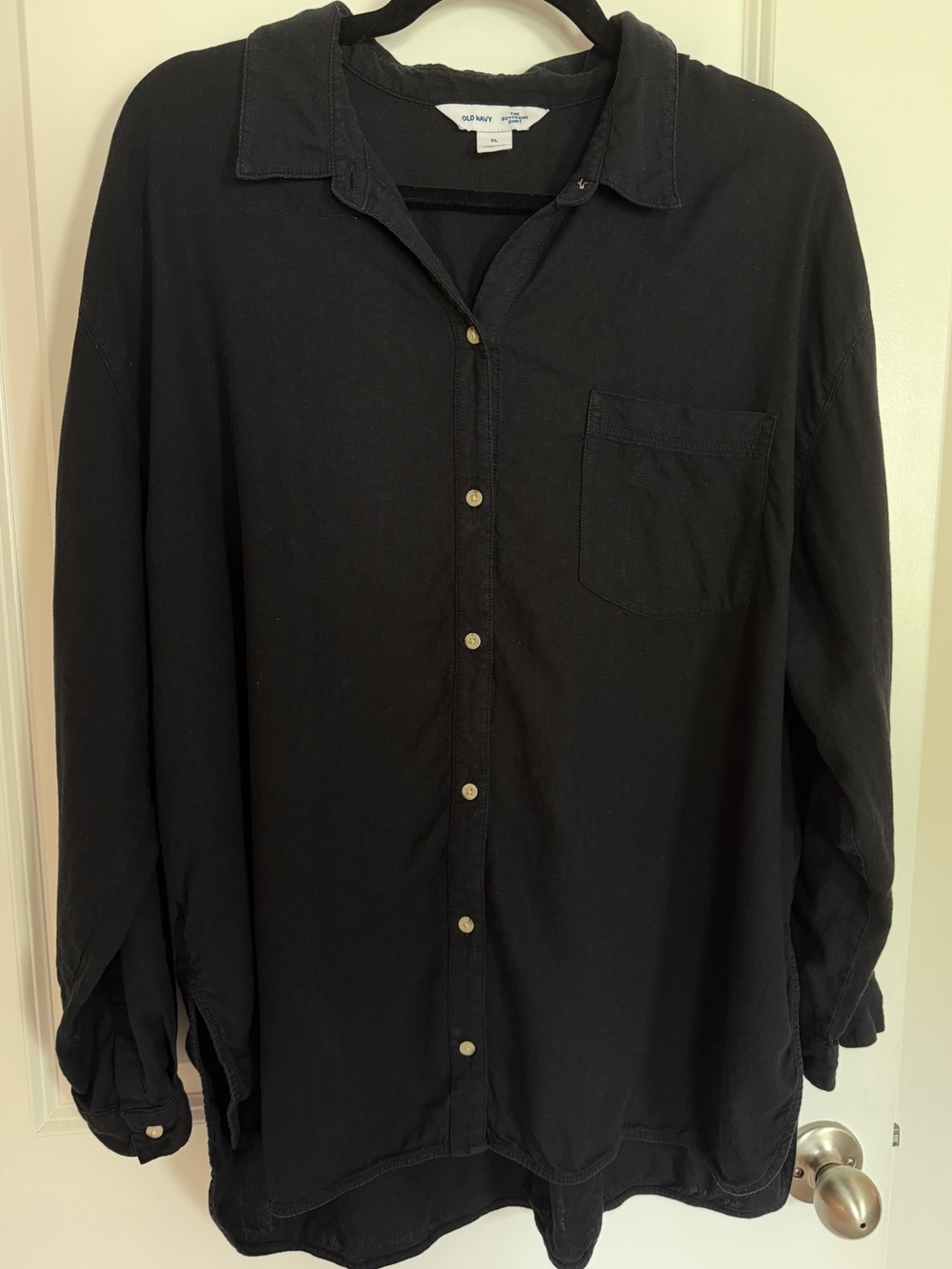 Old Navy Black Button-Down Shirt Women’s XL The Boyfriend Shirt